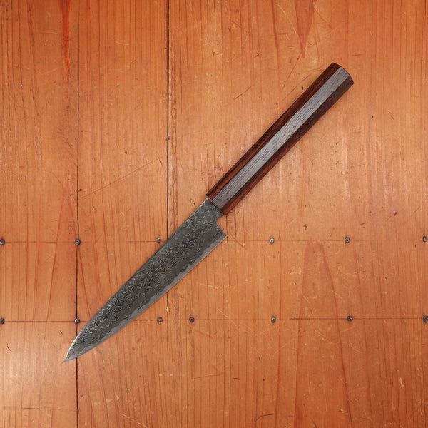New Old Stock Konosuke Sakai Keiai NT 150mm Petty Stainless Black Damascus Khii Rosewood Handle