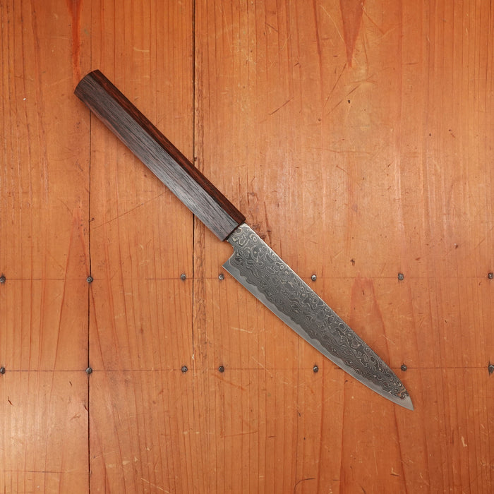 New Old Stock Konosuke Sakai Keiai NT 150mm Petty Stainless Black Damascus Khii Rosewood Handle