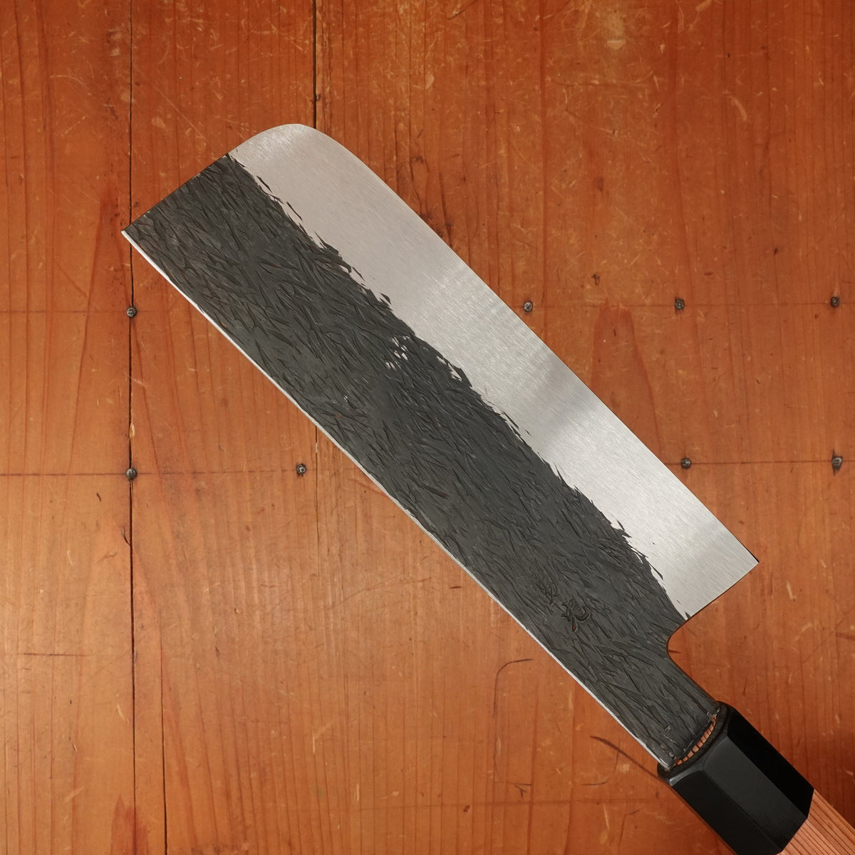Isamitsu 165mm Nakiri Stainless Clad Shirogami 1 Kurouchi Yakusugi Cedar Handle