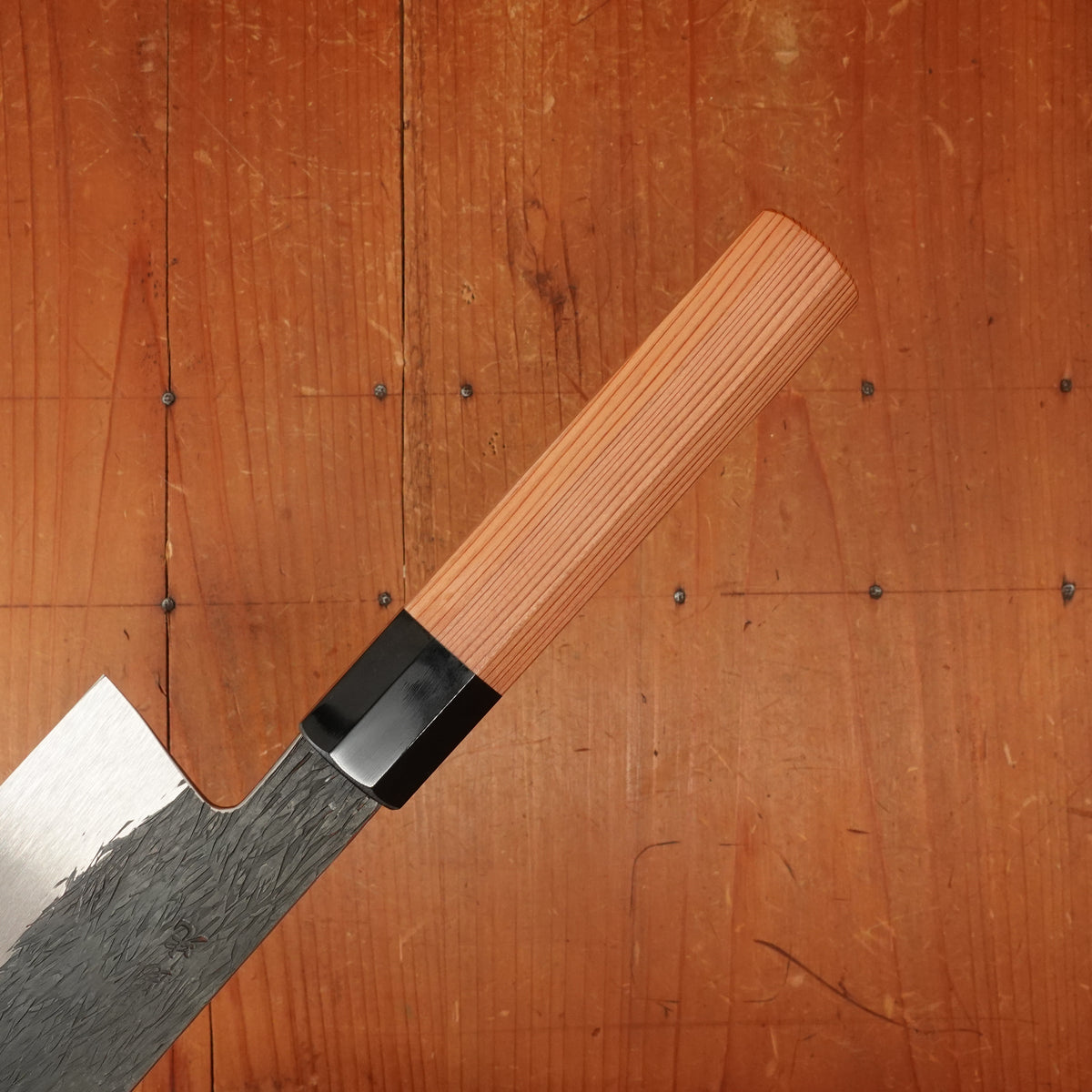 Isamitsu 165mm Nakiri Stainless Clad Shirogami 1 Kurouchi Yakusugi Cedar Handle