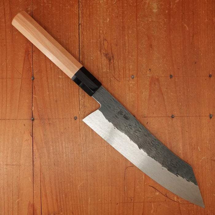 Isamitsu 210mm Kiritsuke Gyuto Stainless Clad Shirogami 1 Kurouchi Yakusugi Cedar Handle