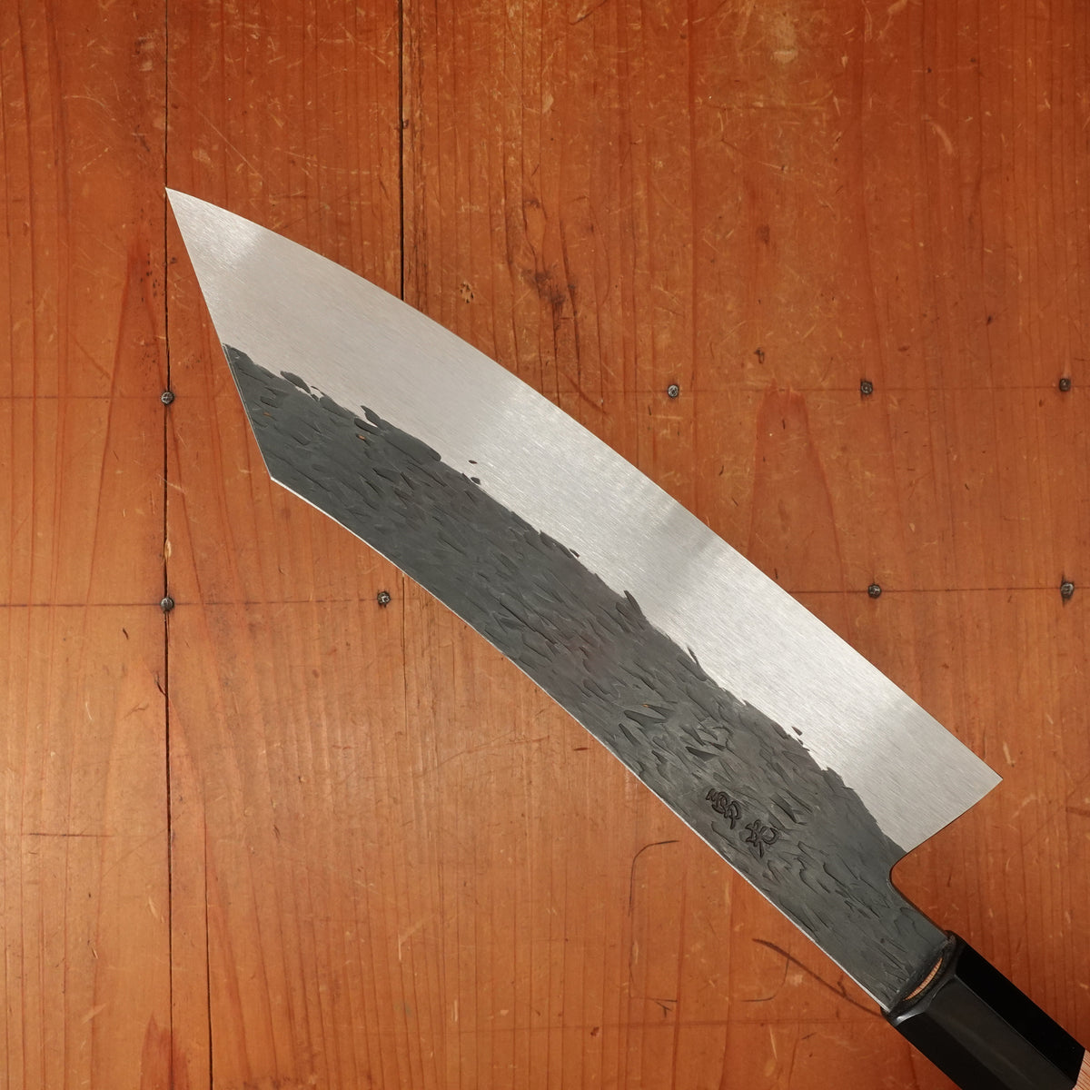 Isamitsu 210mm Kiritsuke Gyuto Stainless Clad Shirogami 1 Kurouchi Yakusugi Cedar Handle