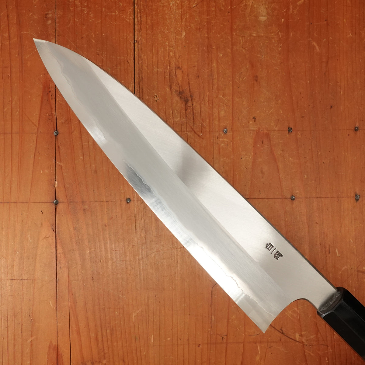 Hitohira Togashi 240mm Gyuto Stainless Clad Shirogami 1 Taihei Makassar Handle