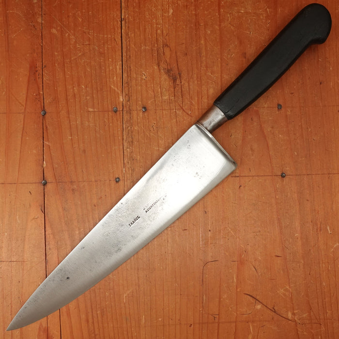 K Sabatier 9" Chef Knife Cuisine Massive (Nogent) Carbon Steel Ebony Thiers 1900s–30s