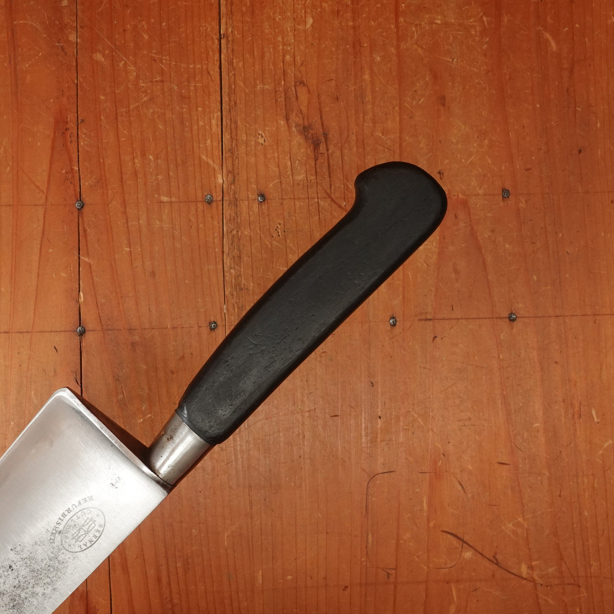 K Sabatier 9" Chef Knife Cuisine Masssive (Nogent) Carbon Steel Ebony Thiers 1900s-30s
