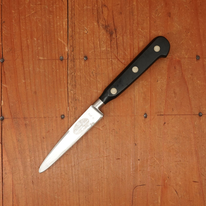 Sabatier Trompette / Ekco Ancienne Maison 3.25" Round Tip Paring Knife Forged Stainless Gutta Percha 1950-60s