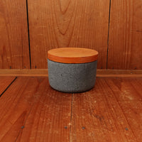 Concrete Salt Cellar with Wooden Lid