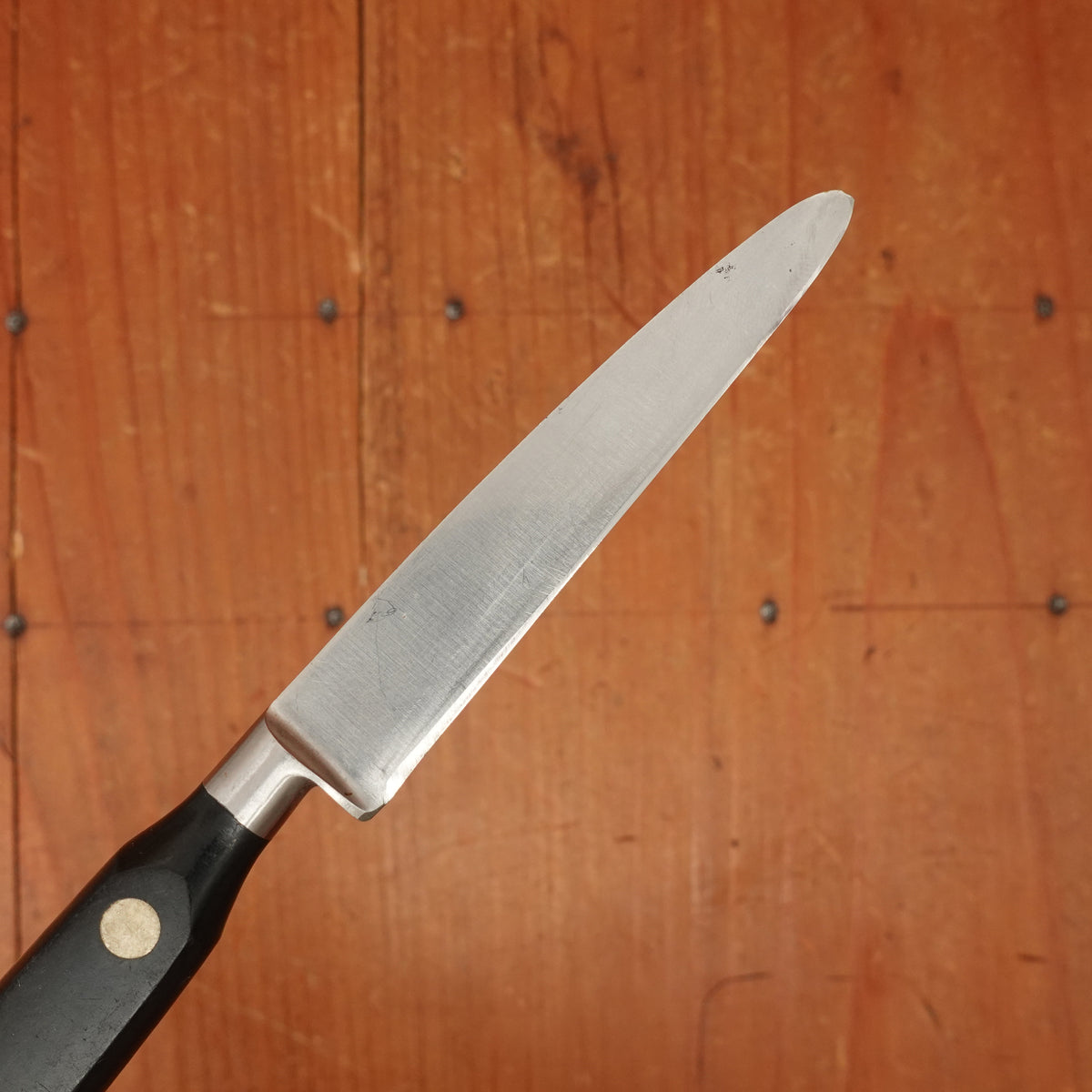 Sabatier Trompette / Ekco Ancienne Maison 3.25" Round Tip Paring Knife Forged Stainless Gutta Percha 1950-60s