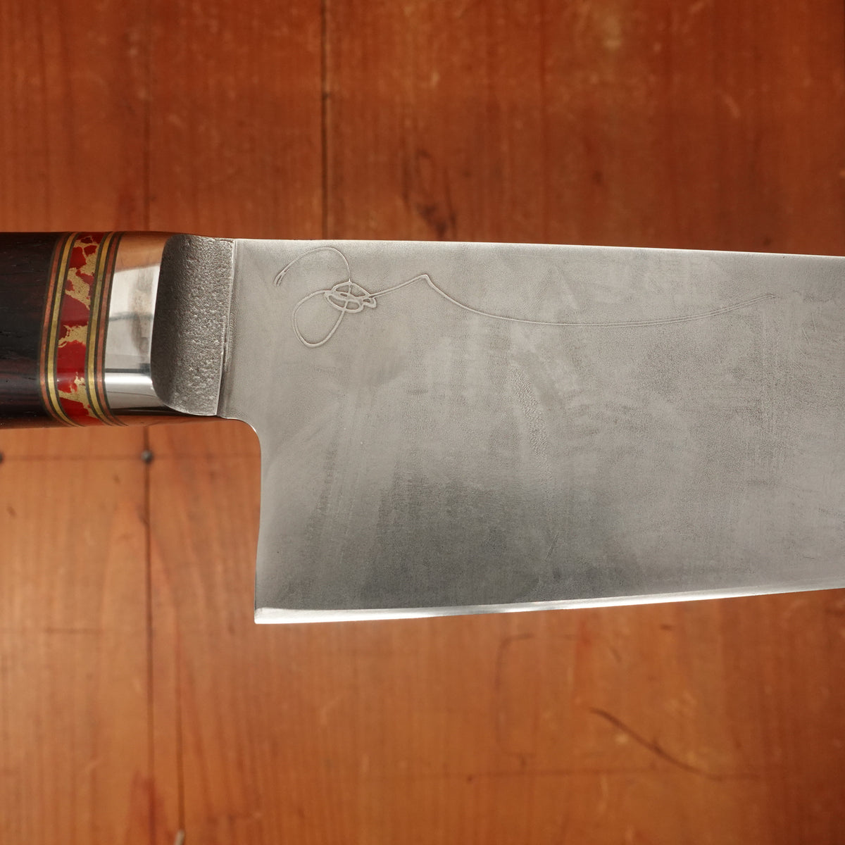 David Boye 8" Chef Knife Dendritic Cast Stainless Etched By Francine Larstein Cocobolo Handle by Todd Kopp