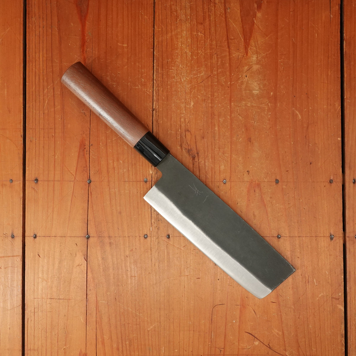Hitohira Hizen 165mm Nakiri Shirogami #2 Kurouchi Walnut Handle
