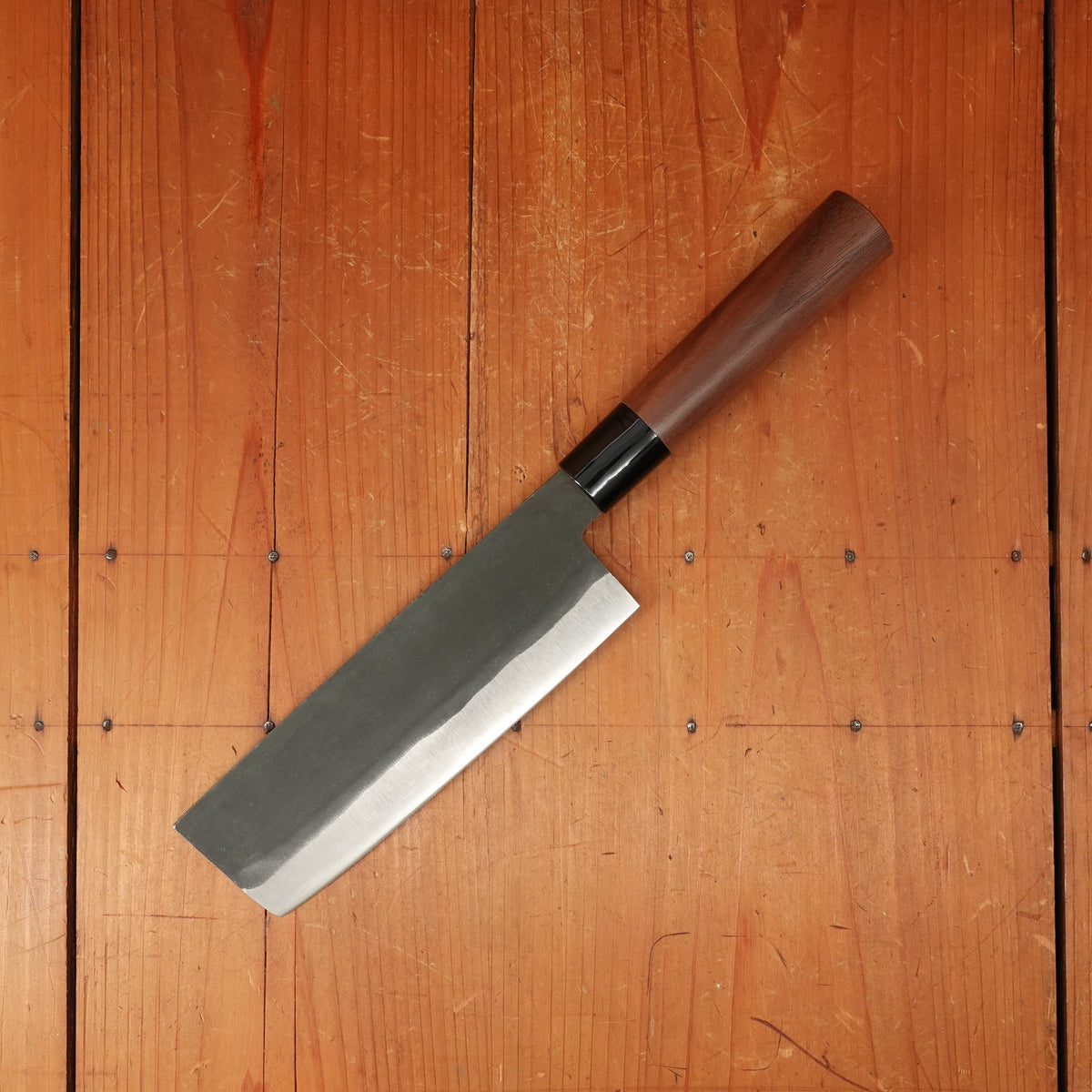 Hitohira Hizen 165mm Nakiri Shirogami #2 Kurouchi Walnut Handle