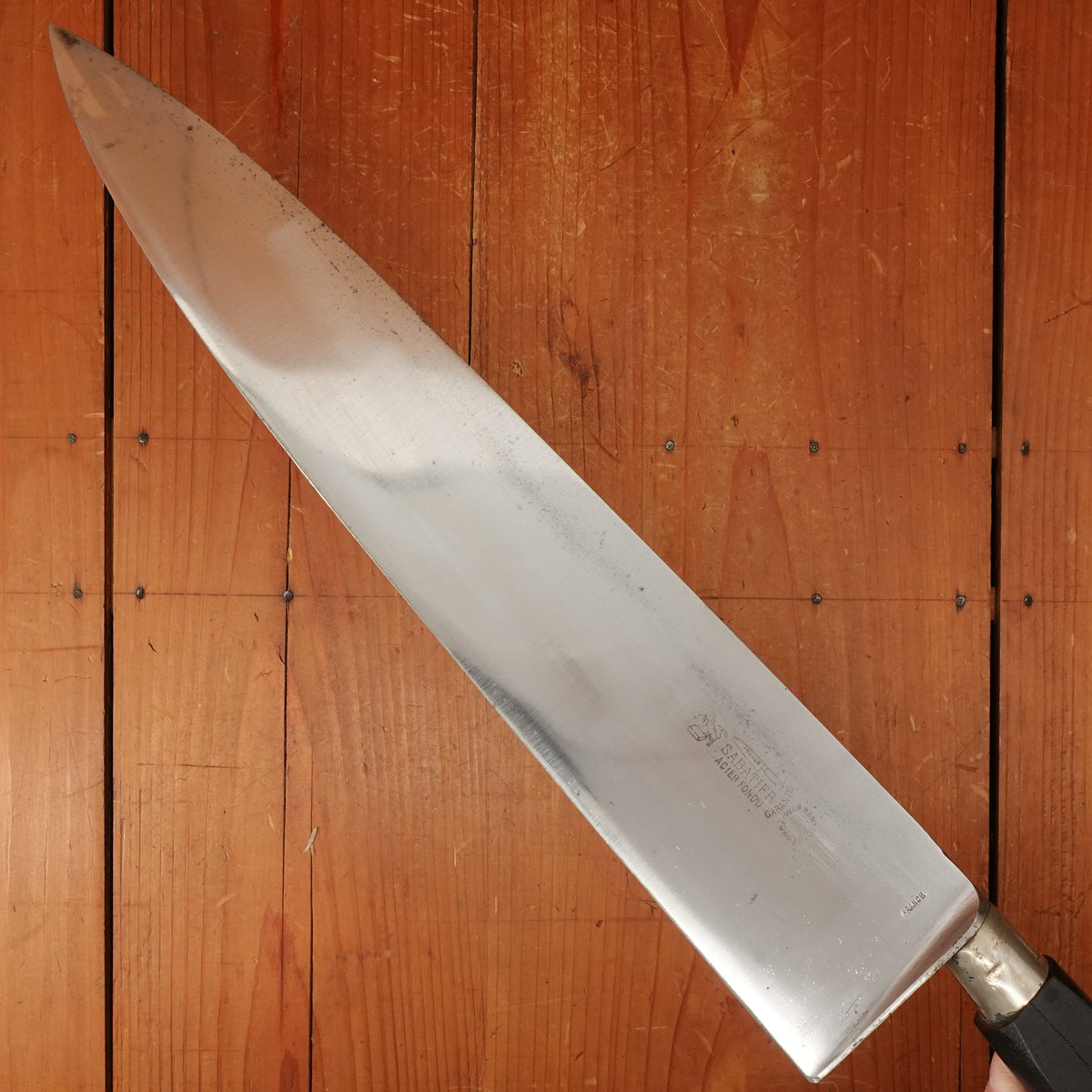 *Light Mark* New Old Stock PD Sabatier Acier Fondu Nogent / Cuisine Massive 35cm / 13.75" Chef Carbon 1930s?