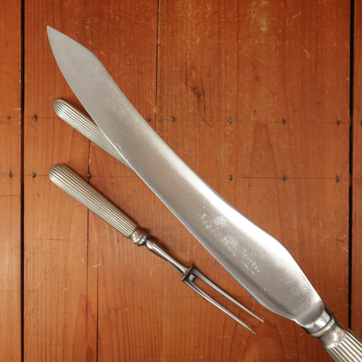 Best Cast Steel 3 Pc Carving Set Carbon Steel & Nickel Sheffield Eng Apprx 1890s-1920s