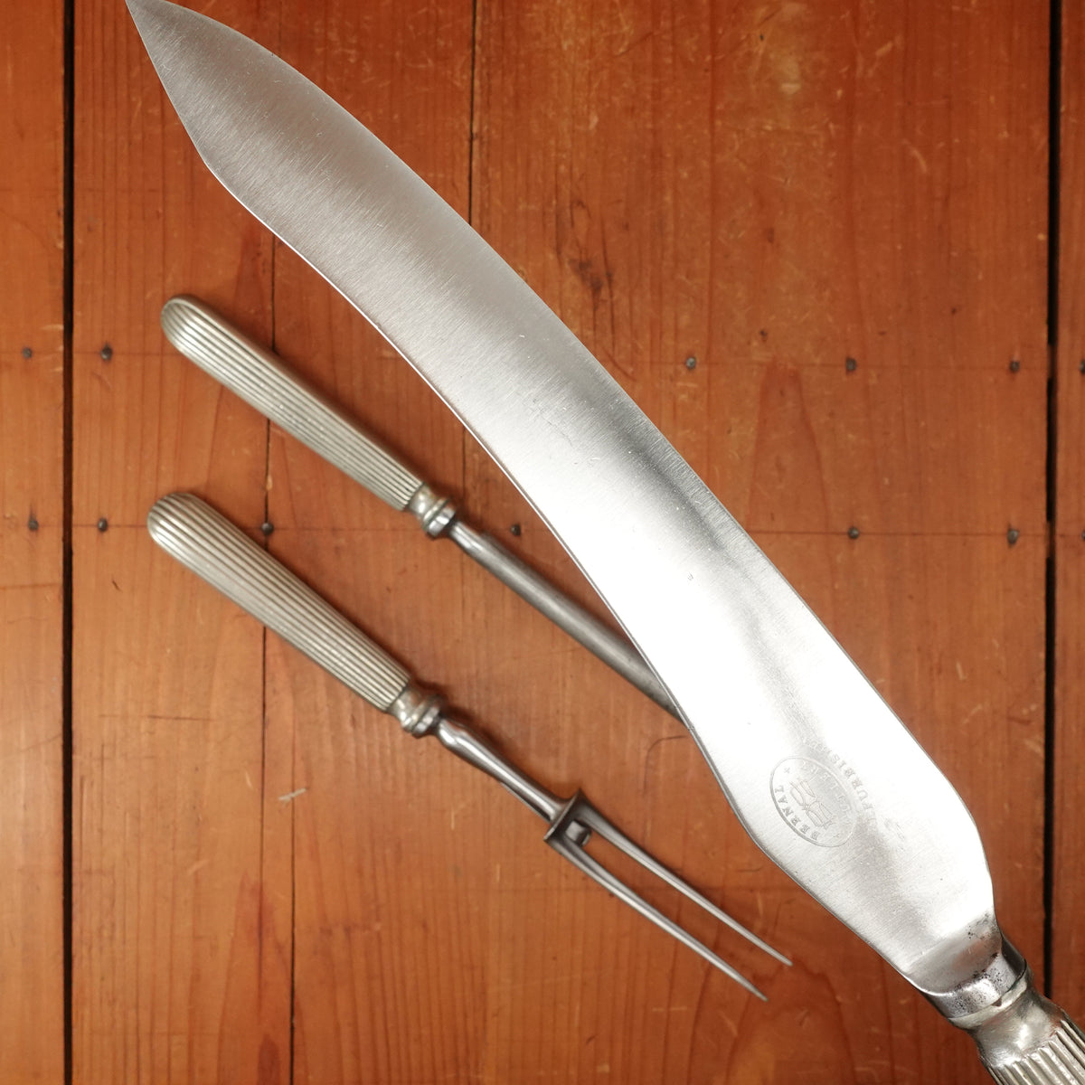 Best Cast Steel 3 Pc Carving Set Carbon Steel & Nickel Sheffield Eng Apprx 1890s-1920s