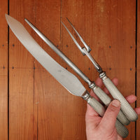 Best Cast Steel 3 Pc Carving Set Carbon Steel & Nickel Sheffield Eng Apprx 1890s-1920s