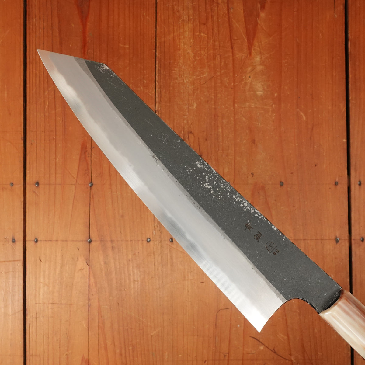 Hitohira Togashi 240mm Kiritsuke Gyuto Aogami 2 Kurouchi Ebony Handle