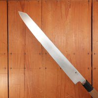 Trade in Hitohira Kikuchiyo Mosuke 300mm Kiritsuke Yanagi Stainless Clad Ginsanko Ho/Horn with Saya