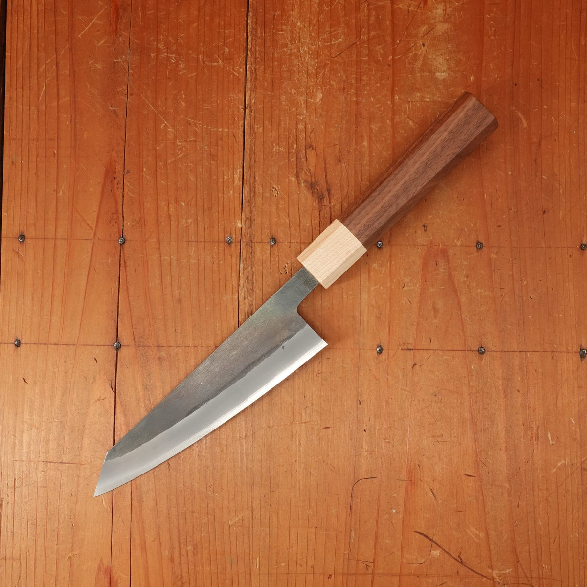 Hitohira TD 150mm Honesuki Kaku Stainless Clad Aogami 2 Kurouchi