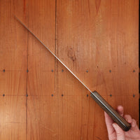 Unmarked 10" Narrow Chef / Wide Slicer Carbon Steel Refurbished Walnut Handle USA 1930-70