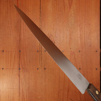 Unmarked 10" Narrow Chef / Wide Slicer Carbon Steel Refurbished Walnut Handle USA 1930-70