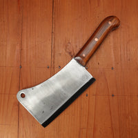 Unmarked 5.75" Heavy Cleaver Carbon Steel Custom Handle 21.5 oz USA