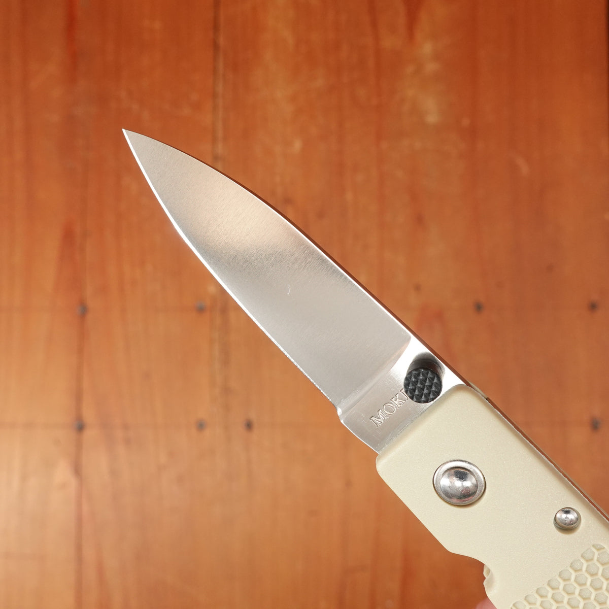 MOKI Coupe Folding Knife AUS-8 Lockback Grilon Sand Beige Handle