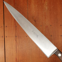 Ed Wusthof Dreizack 12" Chef Knife Carbon Steel Walnut / Fruit Wood Solingen 1920-50s