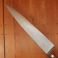 Ed Wusthof Dreizack 12" Chef Knife Carbon Steel Walnut / Fruit Wood Solingen 1920-50s