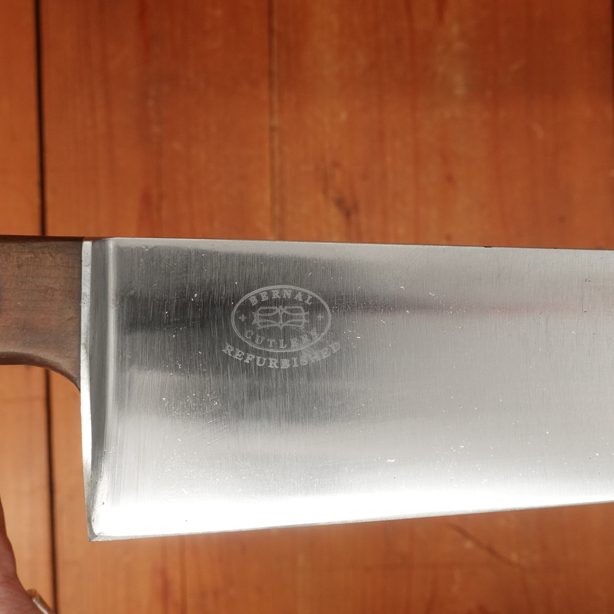 Ed Wusthof Dreizack 12" Chef Knife Carbon Steel Walnut / Fruit Wood Solingen 1920-50s