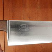 Ed Wusthof Dreizack 12" Chef Knife Carbon Steel Walnut / Fruit Wood Solingen 1920-50s