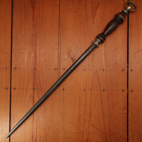 F Dick 14" Sharpening Steel Medium Cut Pre-WW2 Turned Wood Handle