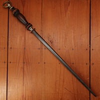 F Dick 14" Sharpening Steel Medium Cut Pre-WW2 Turned Wood Handle