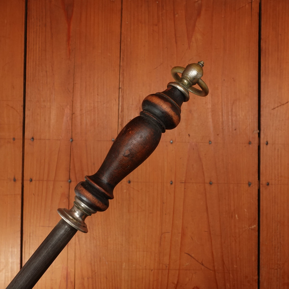 F Dick 14" Sharpening Steel Medium Cut Pre-WW2 Turned Wood Handle