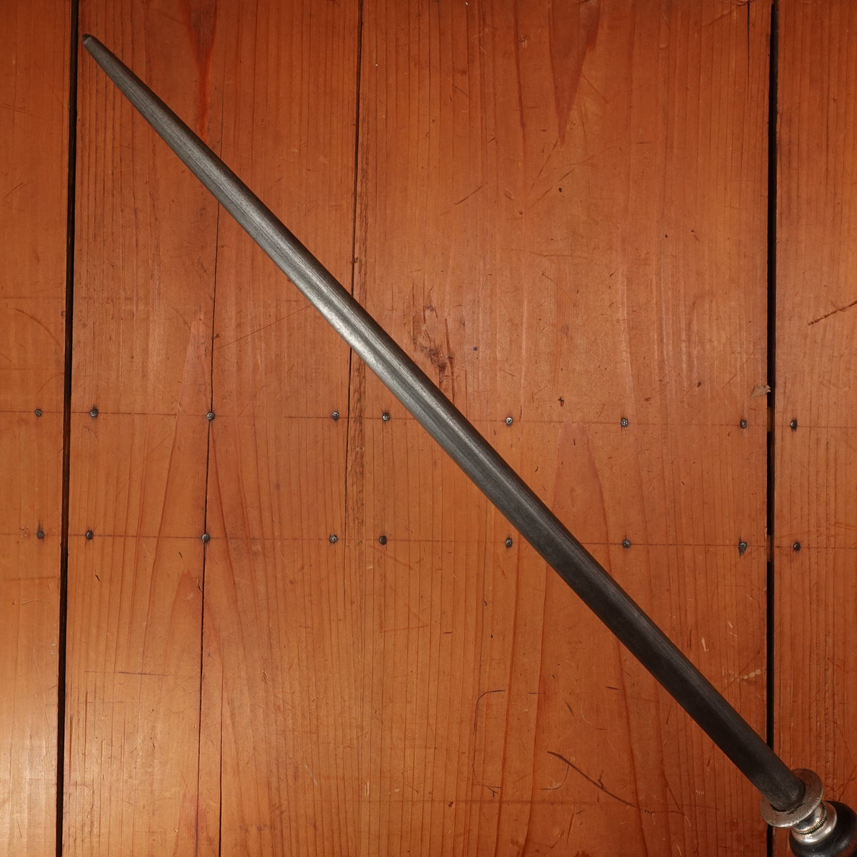 F Dick 14" Sharpening Steel Medium Cut Pre-WW2 Turned Wood Handle