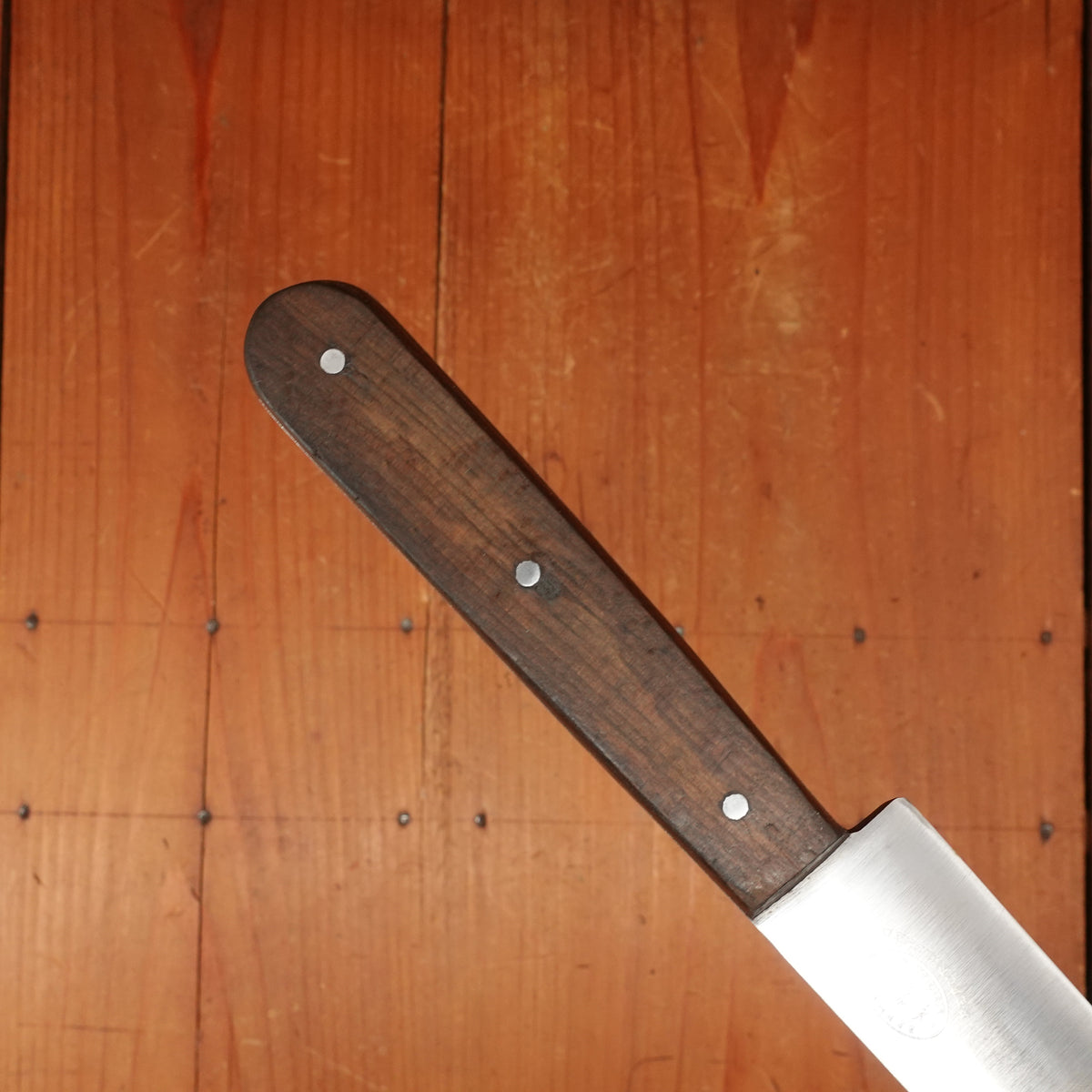 CR (?..angolo) Round Nose Slicer Ham Roast Beef Etc Carbon Steel Walnut Italy 1950s-70s