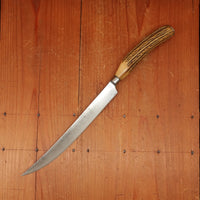 Unmarked / Marks Lost 8.25" Carving Knife Carbon Steel Sheffield ~1890s-1920s