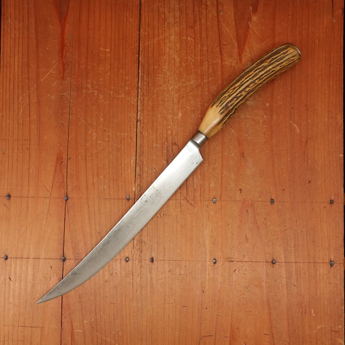 Unmarked / Marks Lost 8.25" Carving Knife Carbon Steel Sheffield ~1890s-1920s
