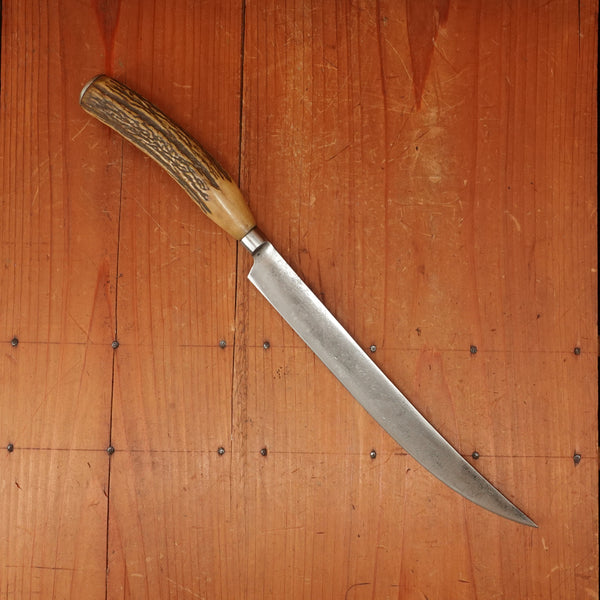 Unmarked / Marks Lost 8.25" Carving Knife Carbon Steel Sheffield ~1890s-1920s