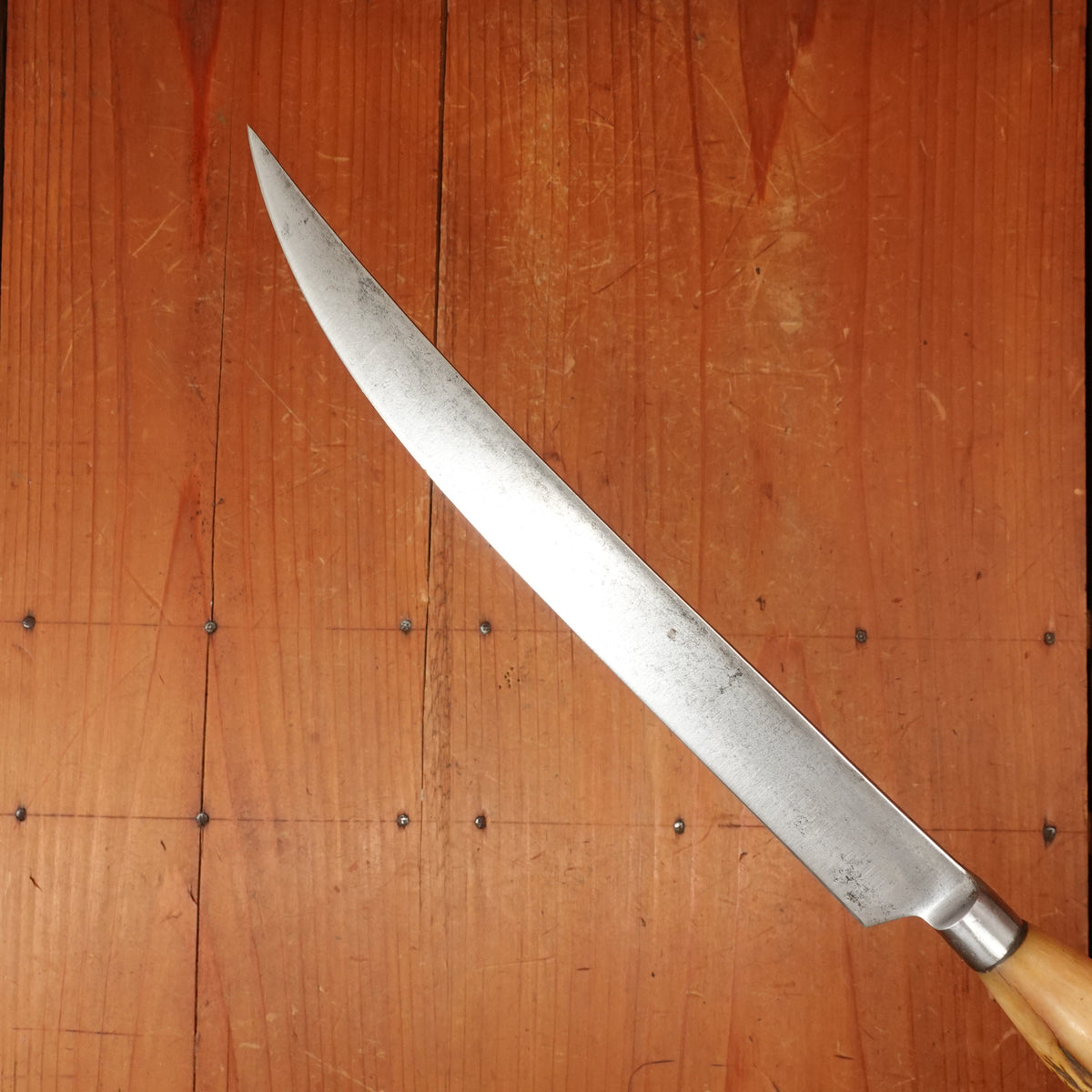 Unmarked / Marks Lost 8.25" Carving Knife Carbon Steel Sheffield ~1890s-1920s