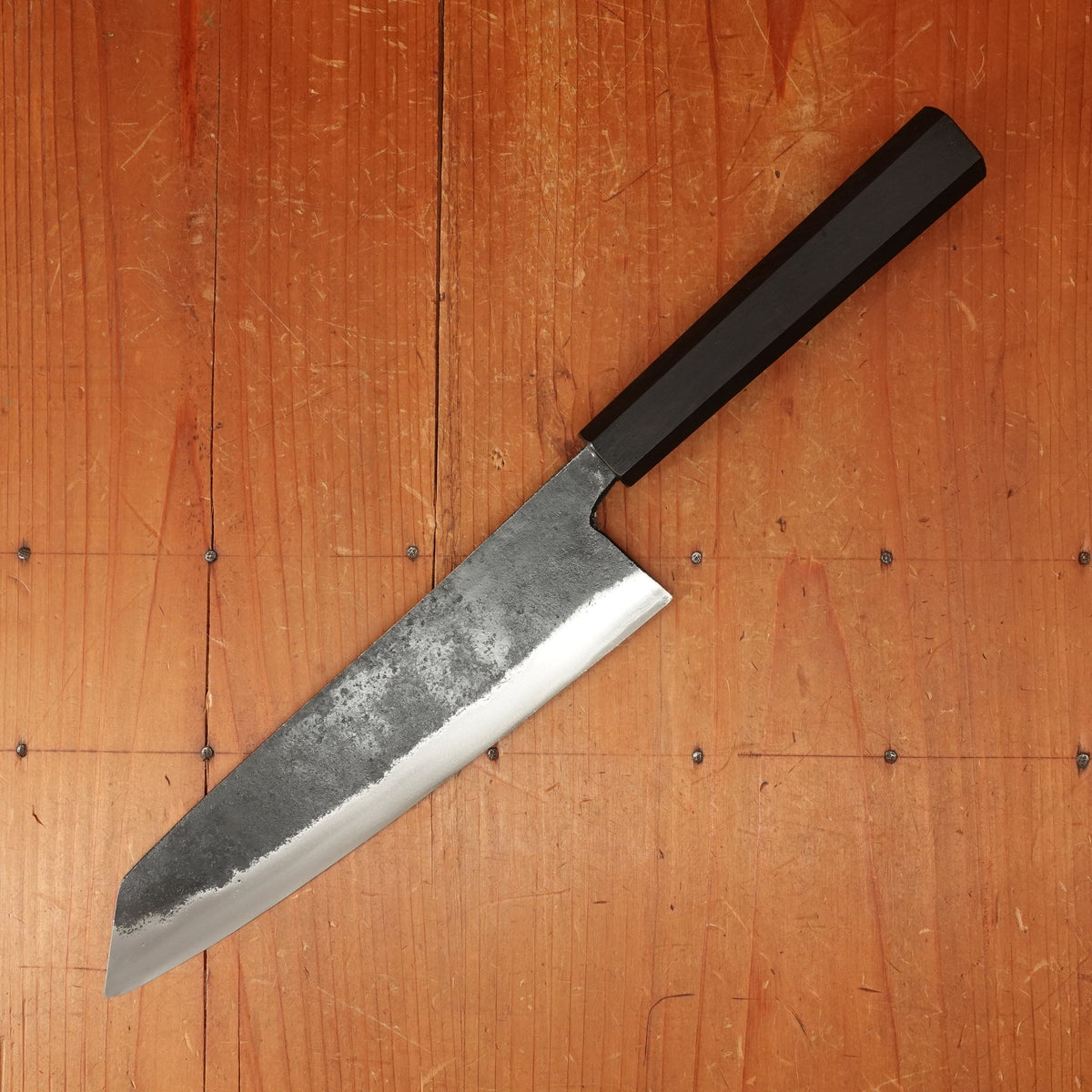 Hatsukokuro Kurogane 210mm Kiritsuke Gyuto Iron Clad Aogami 2 Kurouchi Mono Ebony Handle