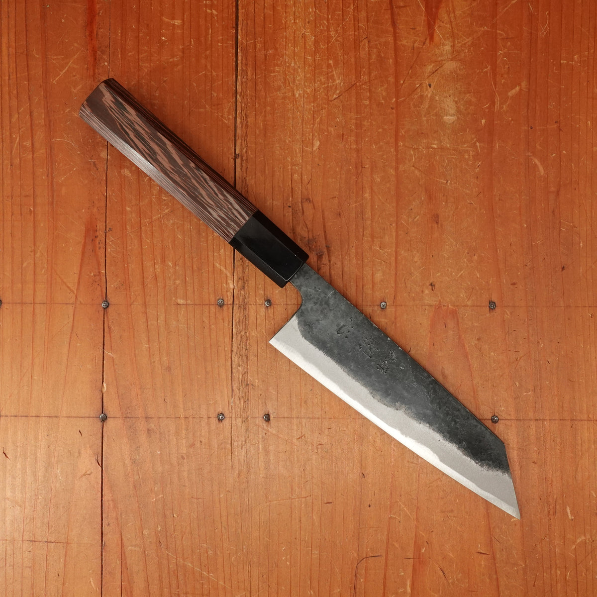 Hatsukokuro Sumi 150mm Bunka Iron Clad Aogami 2 Kurouchi Wenge Handle