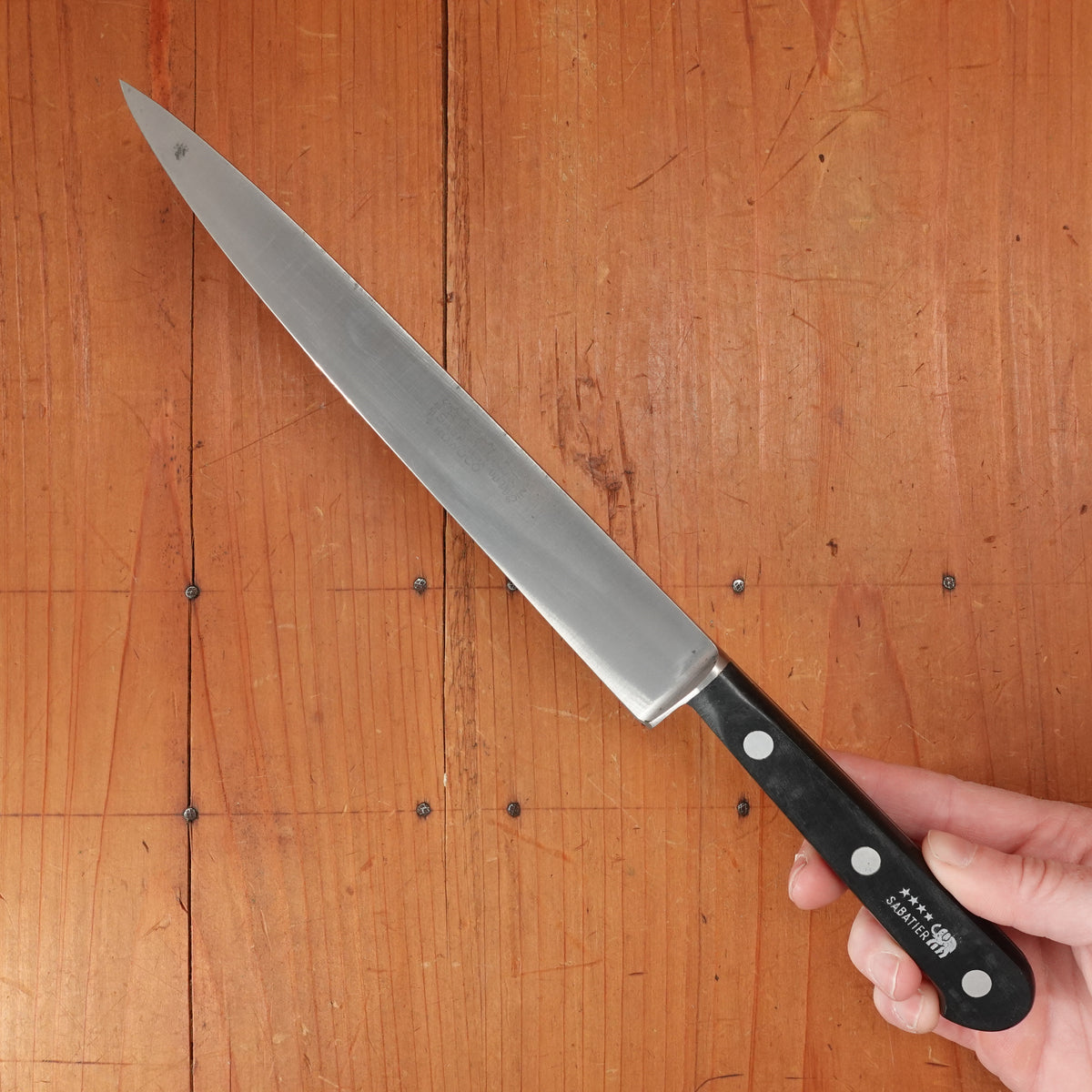 Sabatier Thiers Issard 4 Star Elephant 8" Canadian Slicer Stainless France 1960-70s
