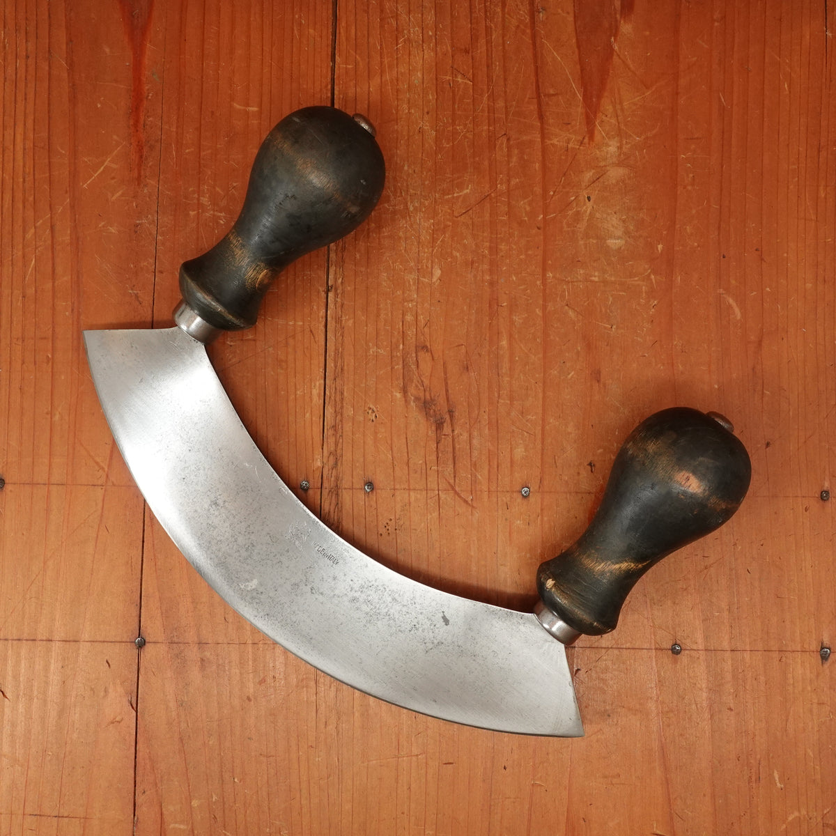 Lusonia (sp?) Mezzaluna Carbon Steel Beech Italy 1950s-70s