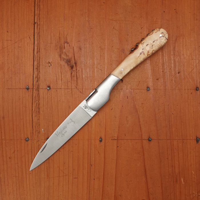 Fontenille Pataud Vendetta 12cm Pocket Knife Stainless Lockback Curly Birch with Corkscrew