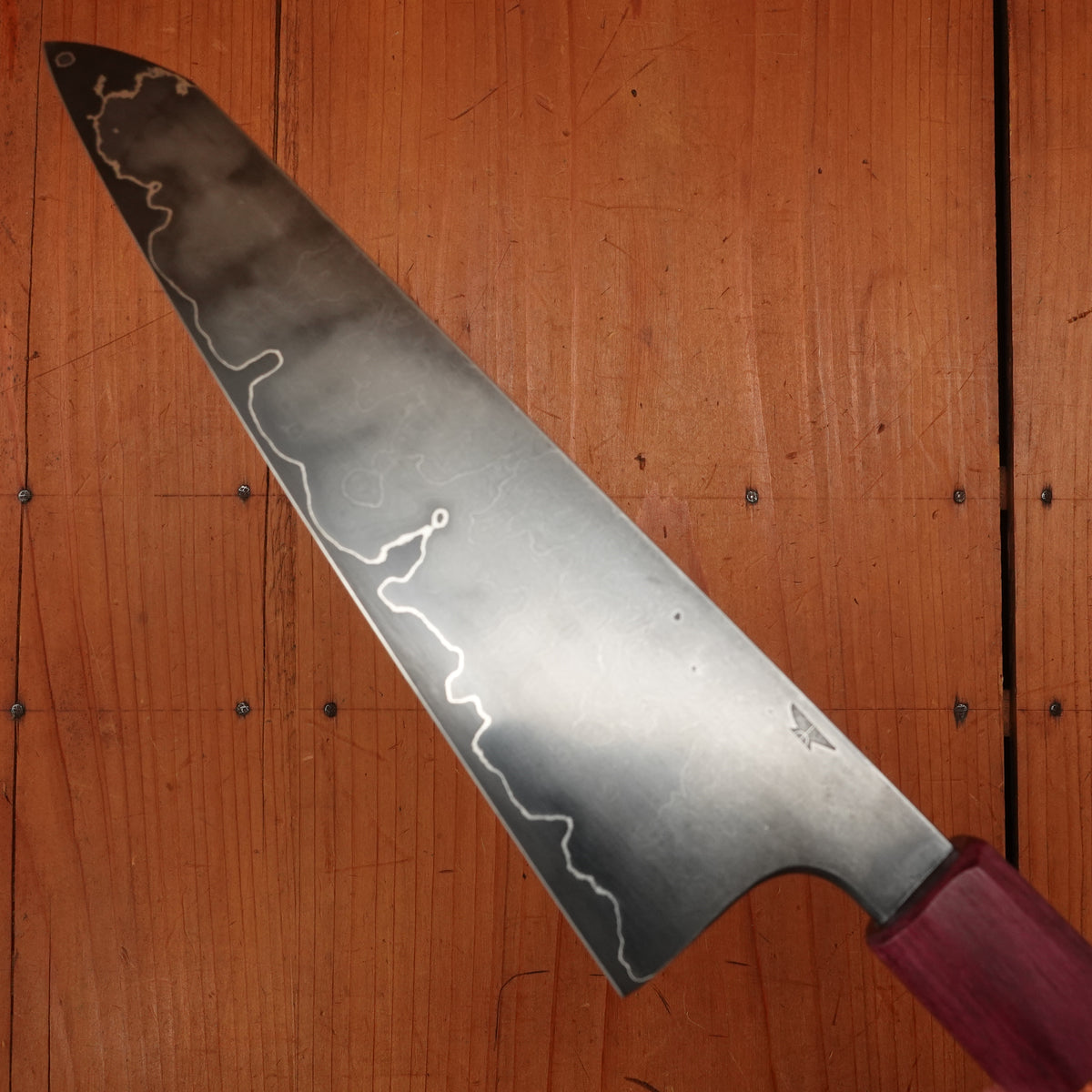 Rolin Knives GoMai 180mm Chef 125cr1 Walnut Box Elder Purpleheart