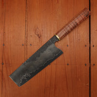 Rolin Knives GoMai 170mm Nakiri 52100 Spalted Maple Brass