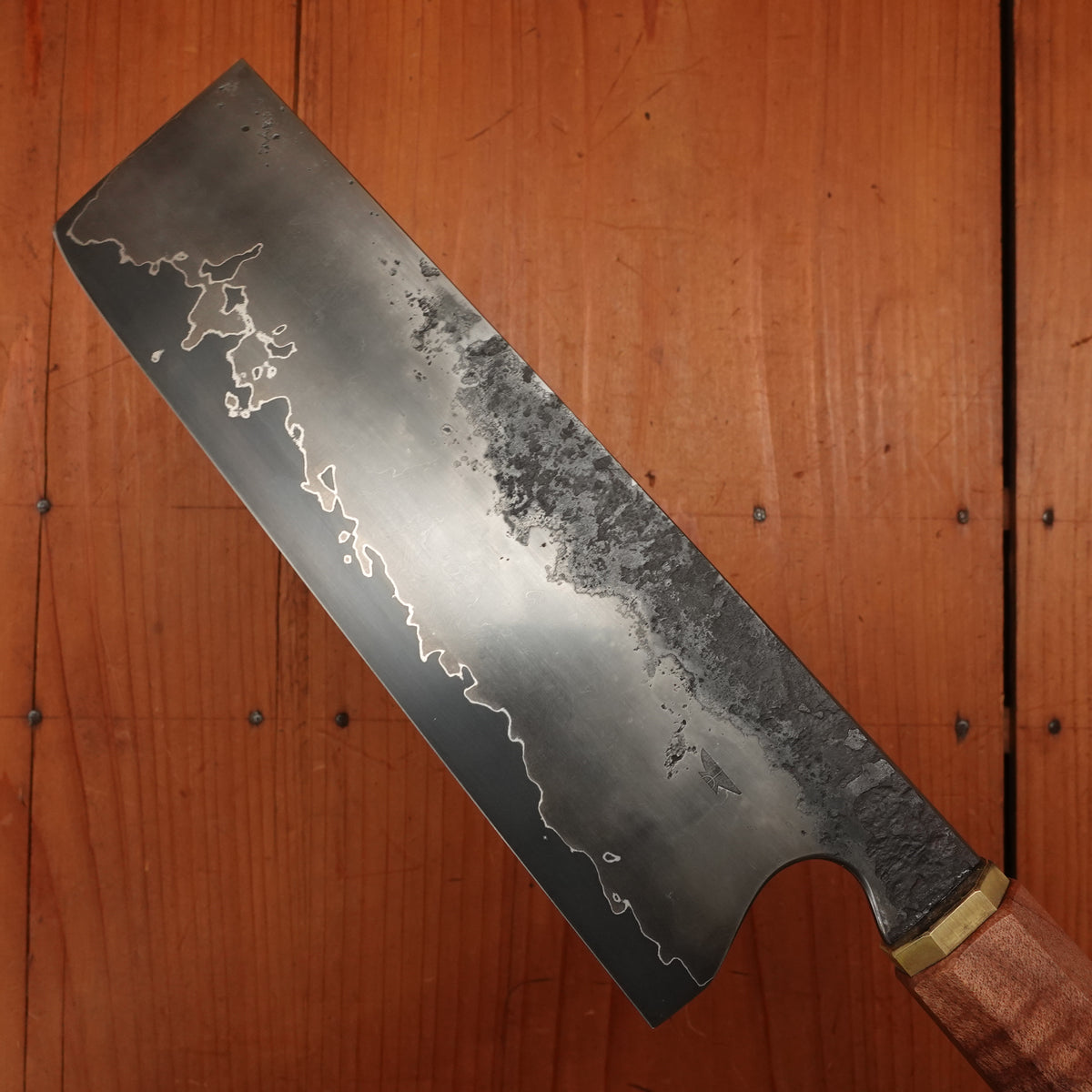 Rolin Knives GoMai 170mm Nakiri 52100 Spalted Maple Brass