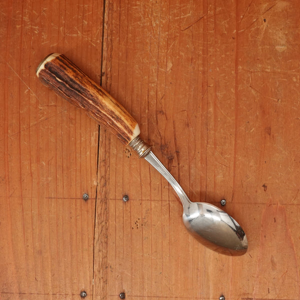 Assorted Carved Stag Tea Spoon Stainless Stag Nickel Solingen 1960s