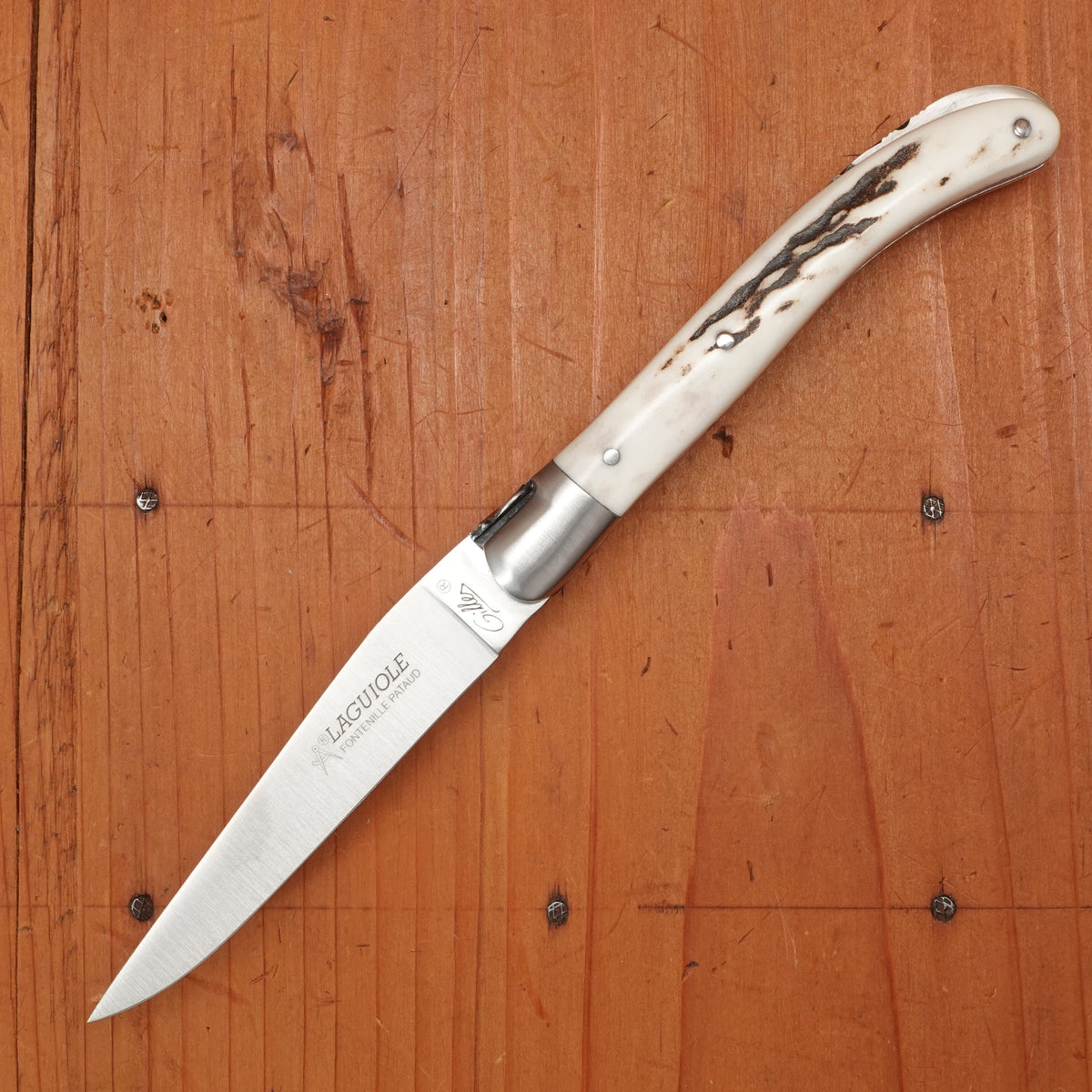 Fontenille Pataud Laguiole Le Pocket 10cm Pocket Knife Stainless Lockback Stag Horn