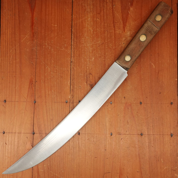 Unmarked 12" Scimitar Carbon Steel Beech USA 1930s-60s